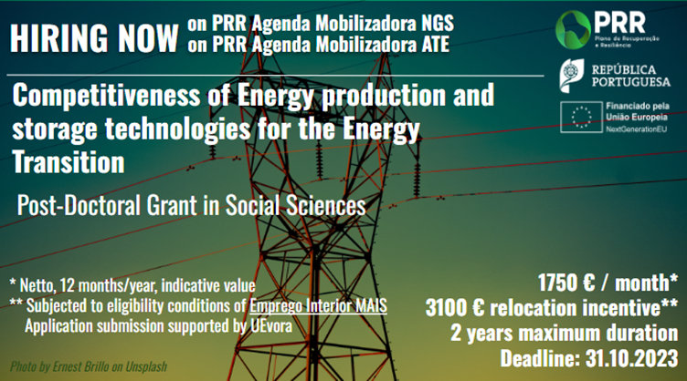 Competitiveness of Energy production and storage technologies for the Energy Transition